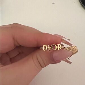 Dior Gold-Tone Logo Ring